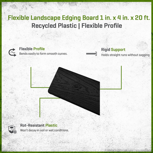 Epic Plastics Benda Board Landscape Edging/Turf Nailer Board Black